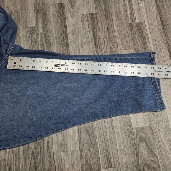 St Johns Bay Jeans Womens 24W Blue Denim Stretch High Rise Straight Leg Cropped - Picture 12 of 14